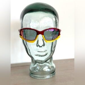 Oakley Jawbone Polished Red Yellow Vented Lenses Iridium Reflective Sunglasses